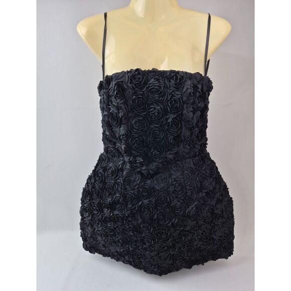 Nadine Merabi Women's Black Maisy 3D Tulip Mini Strapless Dress Size Small - Picture 4 of 7